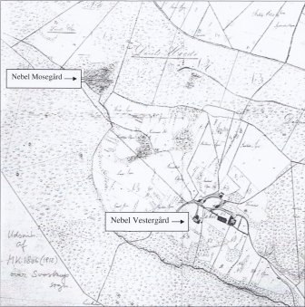 Udsnit af Matrikelkort over Nebel 1806